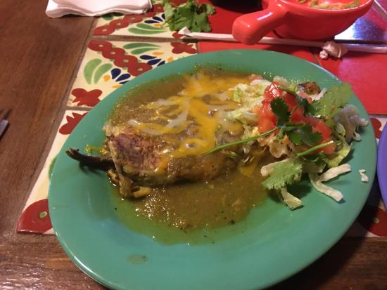 La Nueva Casita Café signature dishes Chile RellenosChile con Carne and EggsHuevos Mexicanos